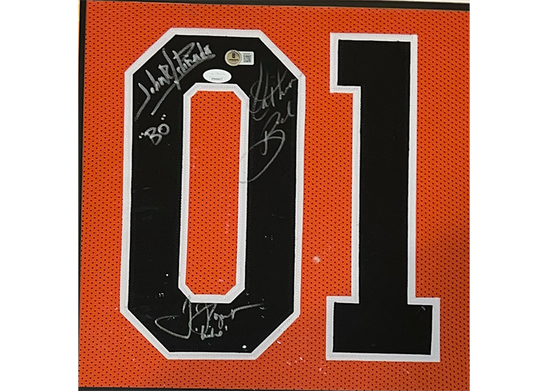 Dukes of Hazzard Signed Framed Jersey 42x34x1 JSA