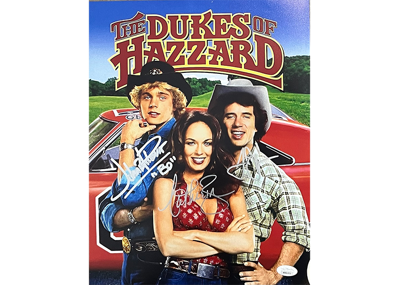 Dukes of Hazzard Signed John Schneider, Tom Wopat, Catherine Bach 11x14 Photo JSA