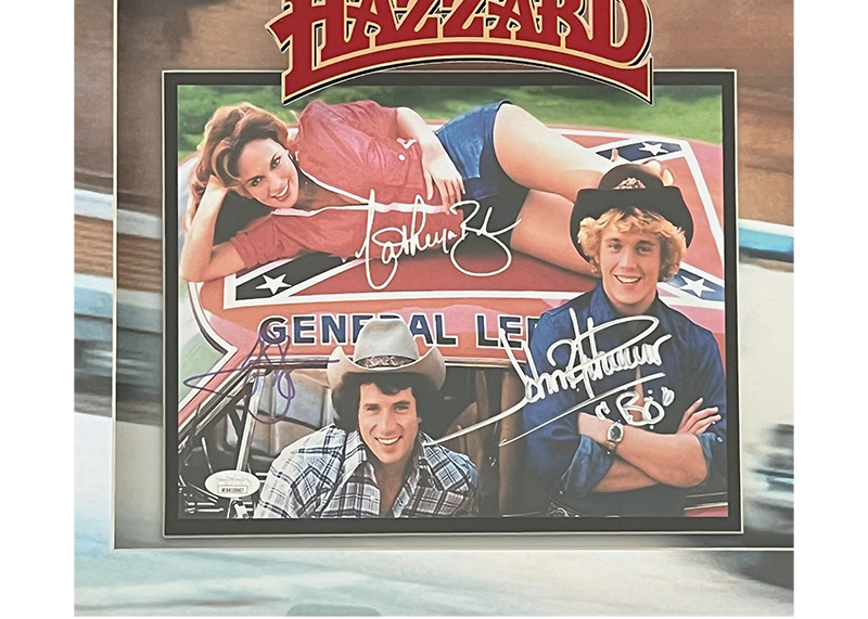 Dukes of Hazzard Signed John Schneider, Tom Wopat & Catherine Bach 23x23 3D With LED Lights Frame JSA