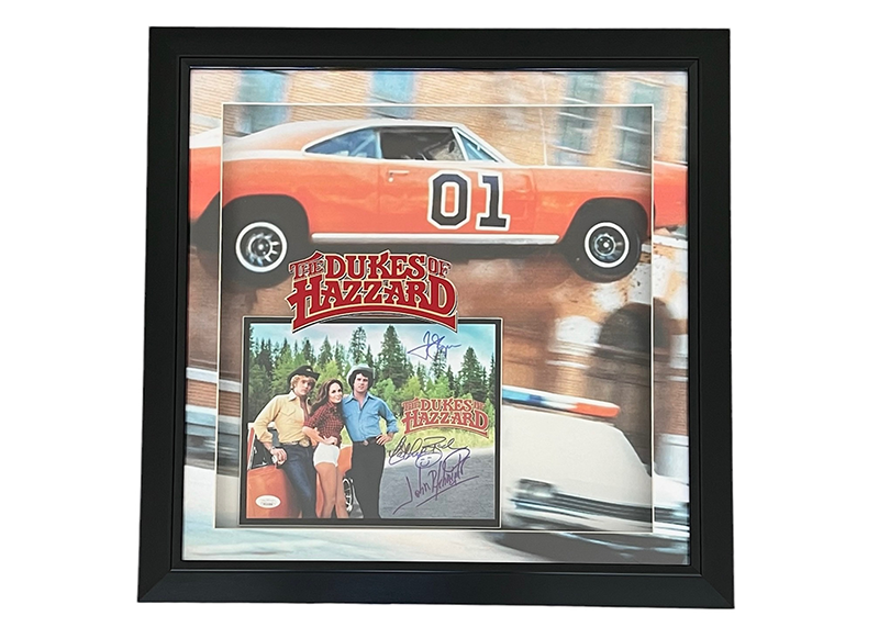 Dukes of Hazzard Signed John Schneider, Tom Wopat & Catherine Bach 3D LED Lights Frame JSA