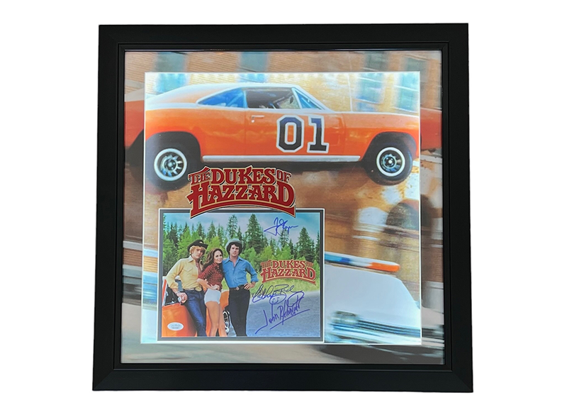 Dukes of Hazzard Signed John Schneider, Tom Wopat & Catherine Bach 3D LED Lights Frame JSA