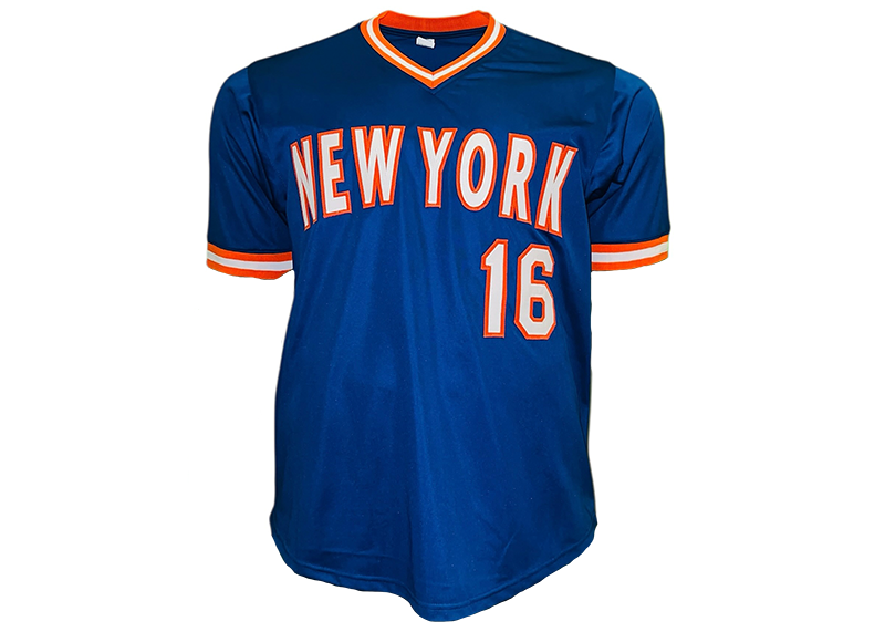 Dwight Gooden Signed New York Blue Baseball Jersey JSA