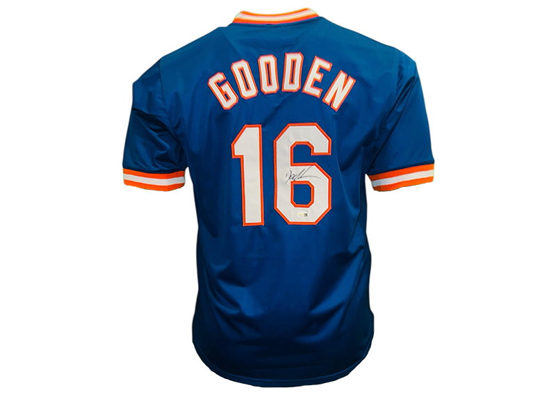 Dwight Gooden Signed New York Blue Baseball Jersey JSA