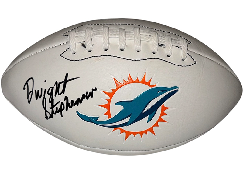 Dwight Stephenson Signed Miami Dolphins Football Logo JSA