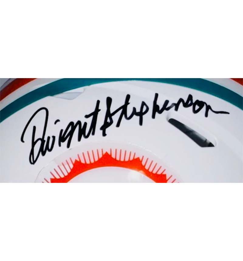 Dwight Stephenson Signed Miami Dolphins Throwback Mini Helmet JSA