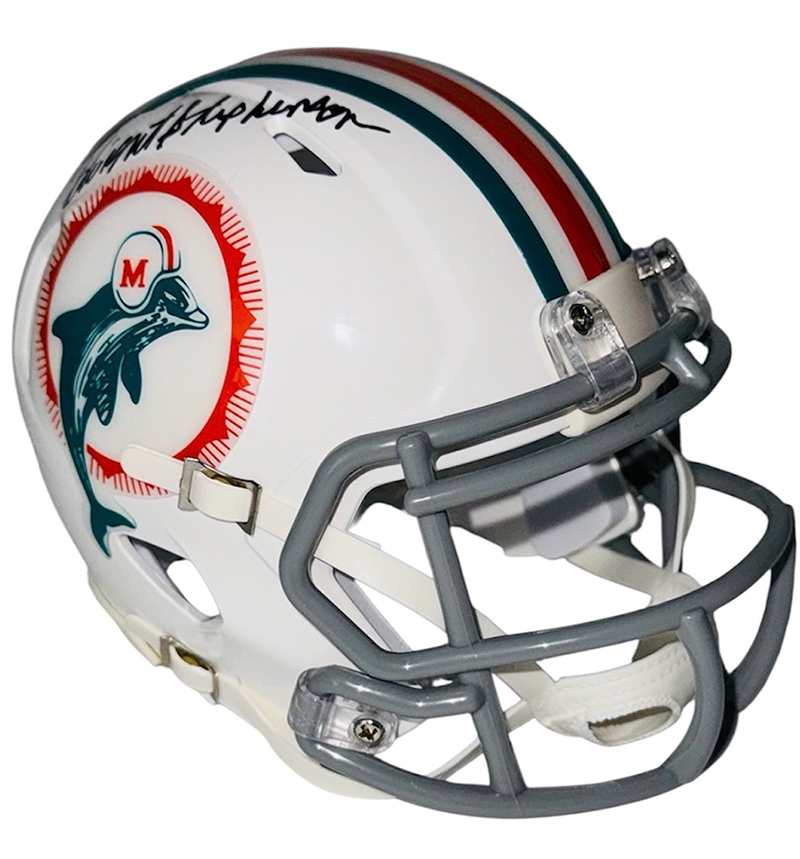 Dwight Stephenson Signed Miami Dolphins Throwback Mini Helmet JSA