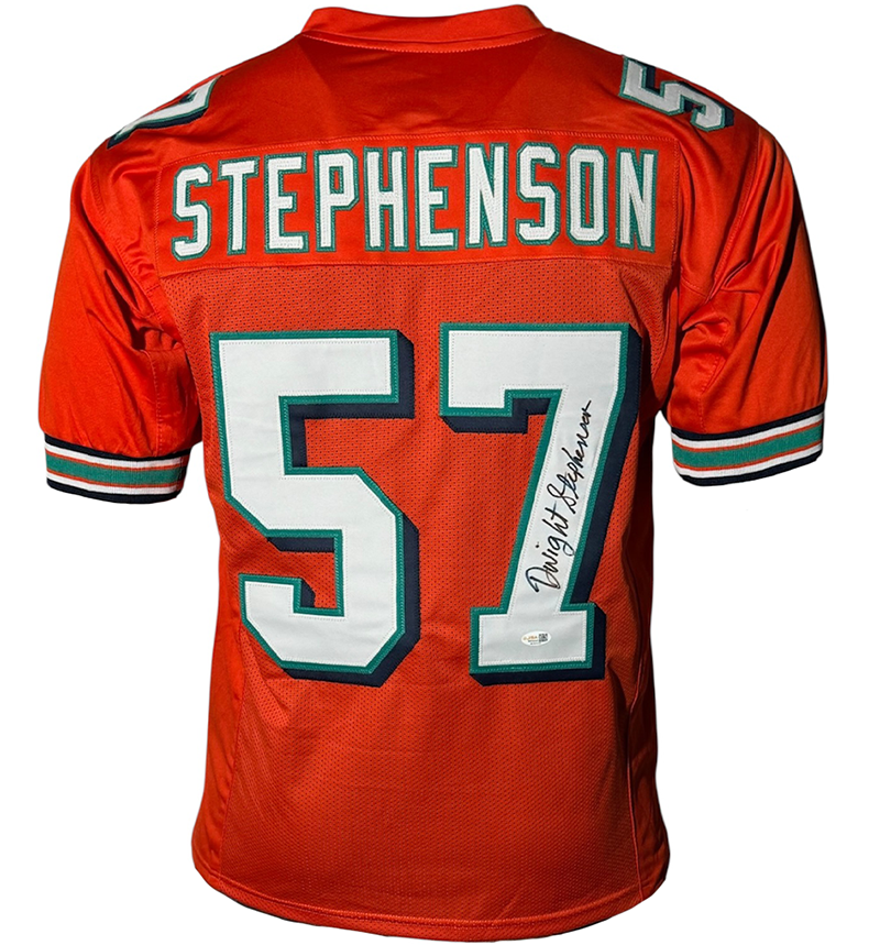 Dwight Stephenson Signed Miami Orange Football Jersey JSA