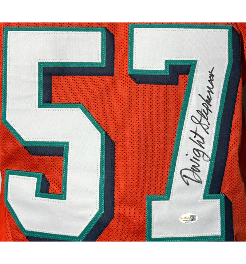 Dwight Stephenson Signed Miami Orange Football Jersey JSA