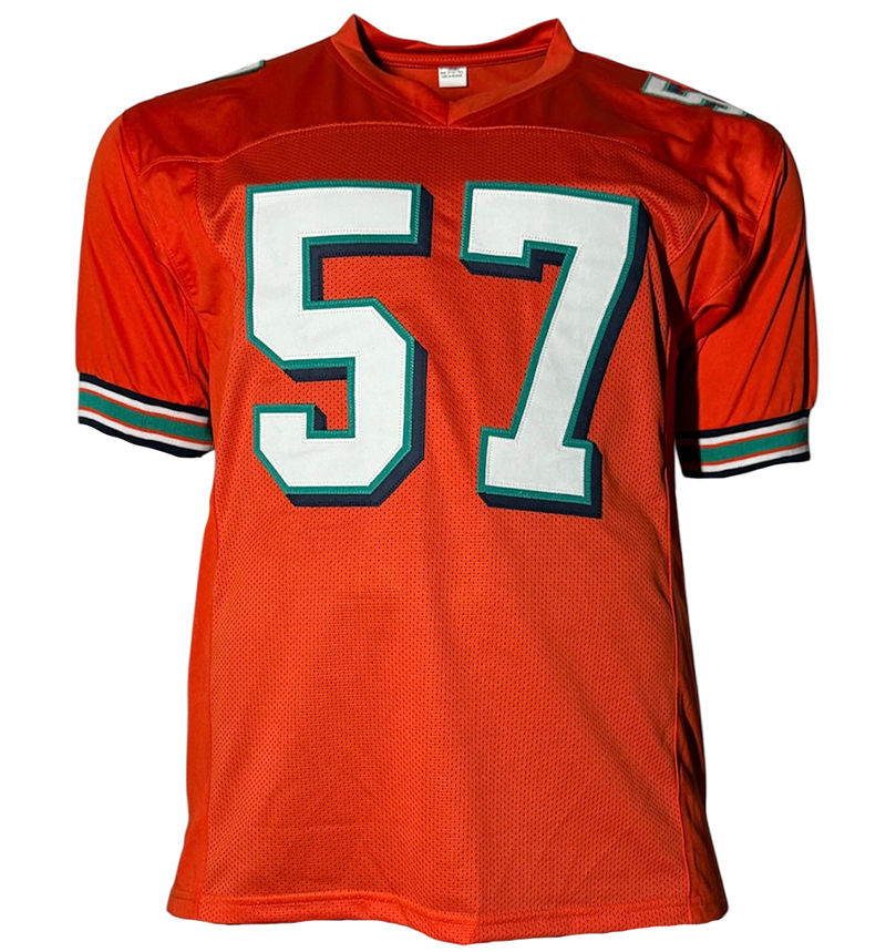 Dwight Stephenson Signed Miami Orange Football Jersey JSA