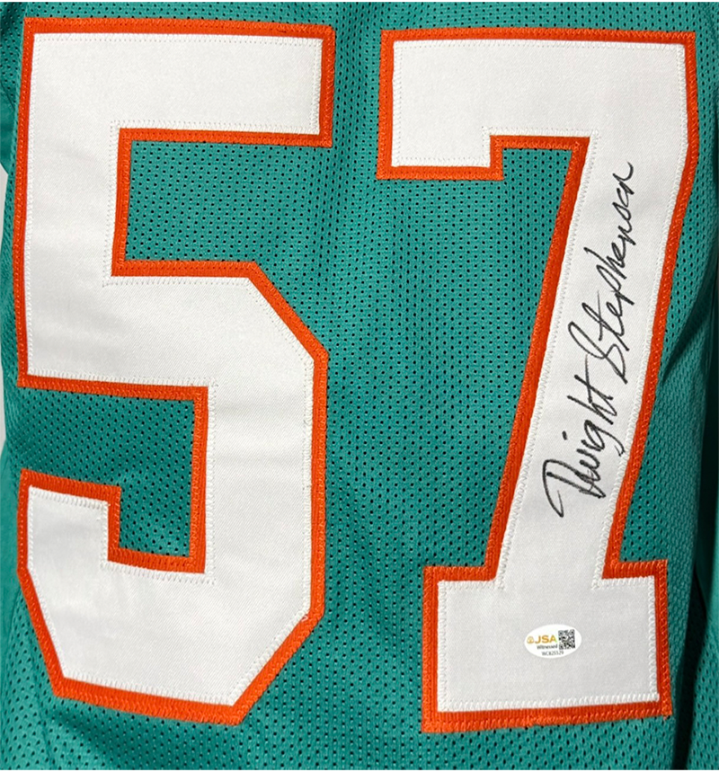Dwight Stephenson Signed Miami Teal Football Jersey JSA
