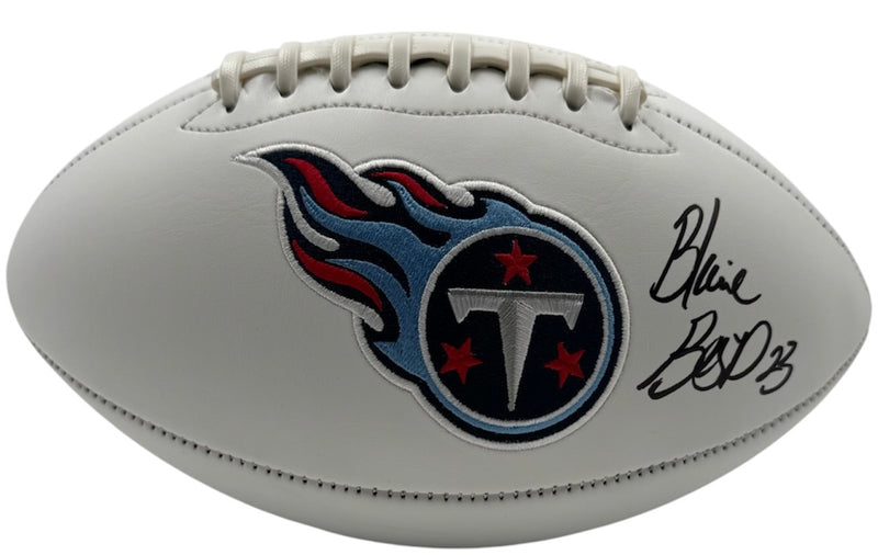 Blaine Bishop Signed Tennessee Titans Logo Football JSA