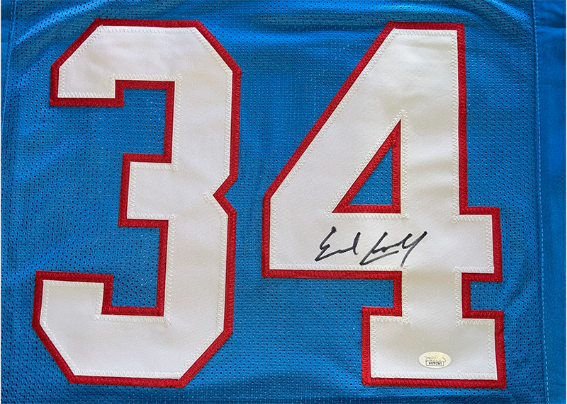 Earl Campbell Autographed Houston Football Stat Jersey Powder Blue (JSA)