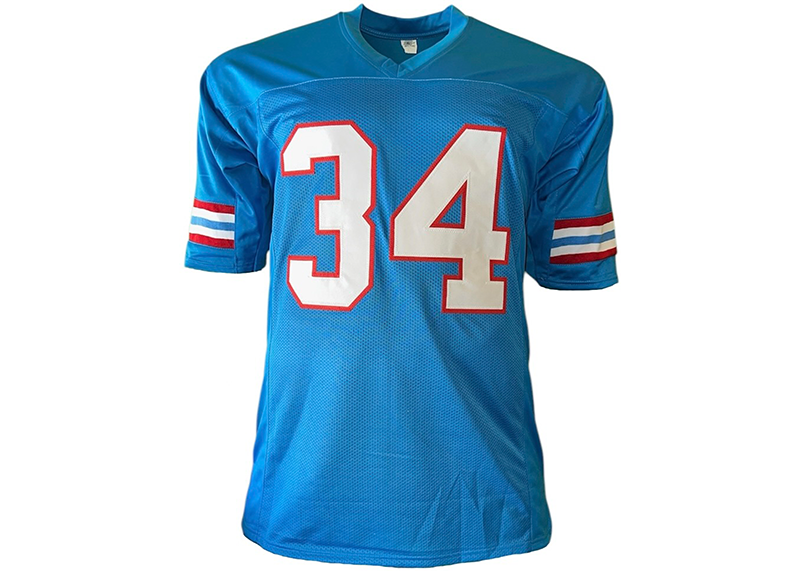 Earl Campbell Autographed Houston Football Stat Jersey Powder Blue (JSA)