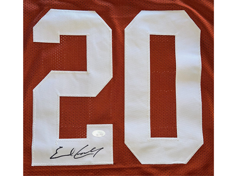 Earl Campbell Signed Texas Orange Football Stat Jersey (JSA)