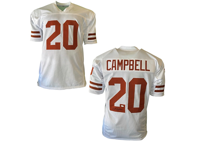 Earl Campbell Signed Texas White College Football Jersey (JSA)