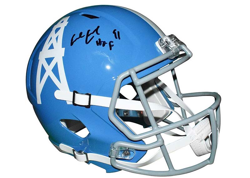 Earl Campbell Signed HOF 91 Inscription Houston Oilers Speed Full-Size 1960-65 Throwback Football Helmet (JSA)