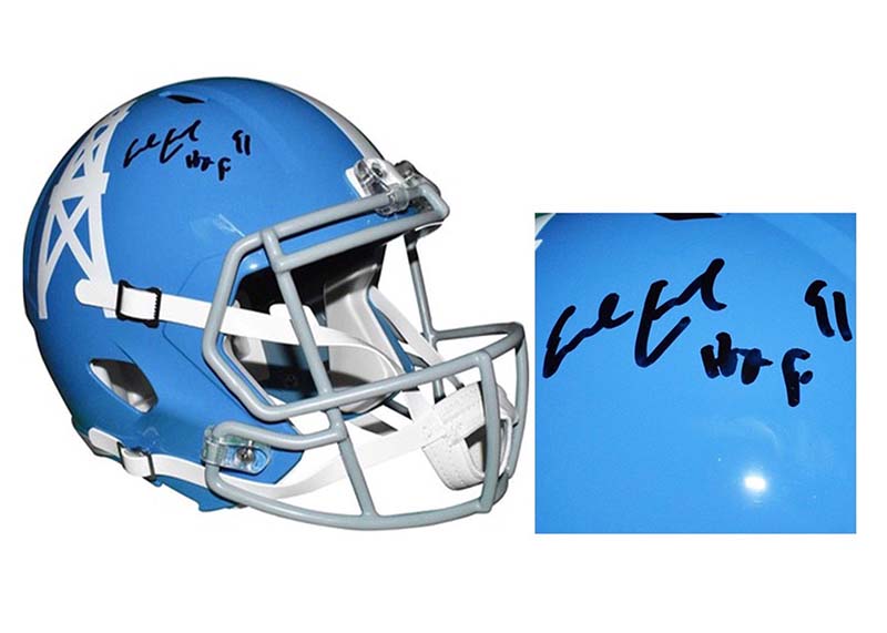 Earl Campbell Signed HOF 91 Inscription Houston Oilers Speed Full-Size 1960-65 Throwback Football Helmet (JSA)