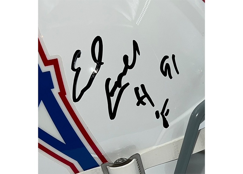 Earl Campbell Signed Houston Oilers Full Size Helmet JSA 91 HOF Inscription