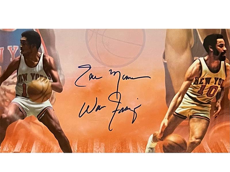 Earl Monroe and Walt Frazier New York Knicks Signed 16x20 Framed photo JSA