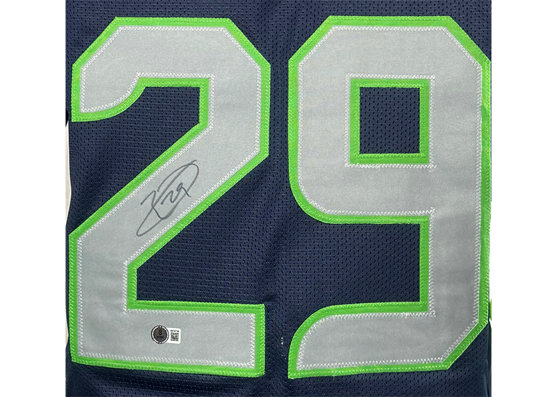 Earl Thomas Signed Seattle Blue Football Jersey Beckett