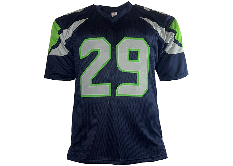 Earl Thomas Signed Seattle Blue Football Jersey Beckett