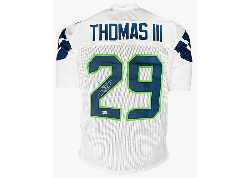 Earl Thomas Signed Seattle White Football Jersey Beckett