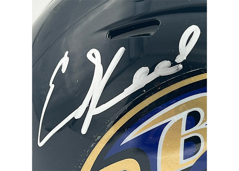 Ed Reed Signed Baltimore Ravens Speed Mini Football Helmet JSA