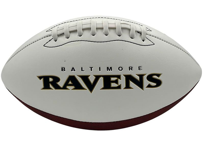 Ed Reed Signed Baltimore Ravens Team Logo Football JSA