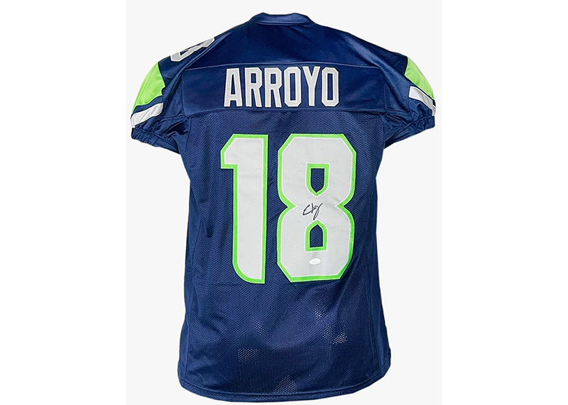 Elijah Arroyo Signed Seattle Navy Game Style Football Jersey JSA