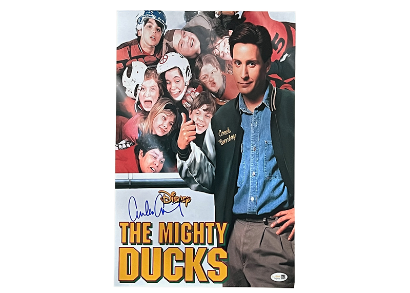 Emilio Estevez Signed The Mighty Ducks 11x17 Photo JSA