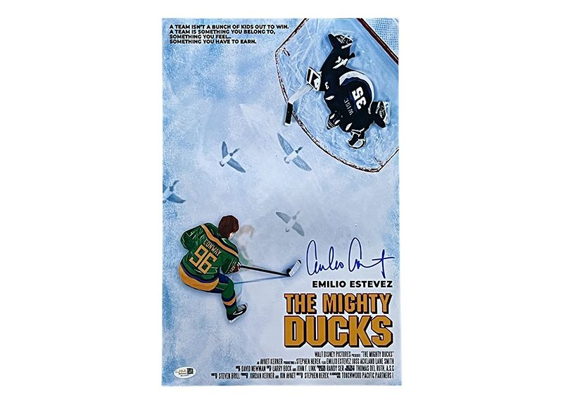 Emilio Estevez Signed The Mighty Ducks 11x17 Photo JSA