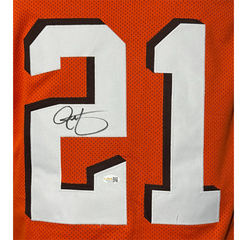 Eric Metcalf Signed Cleveland Orange Football Jersey JSA