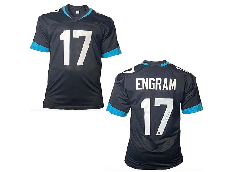 Evan Engram Signed Jacksonville Black Football Jersey Beckett
