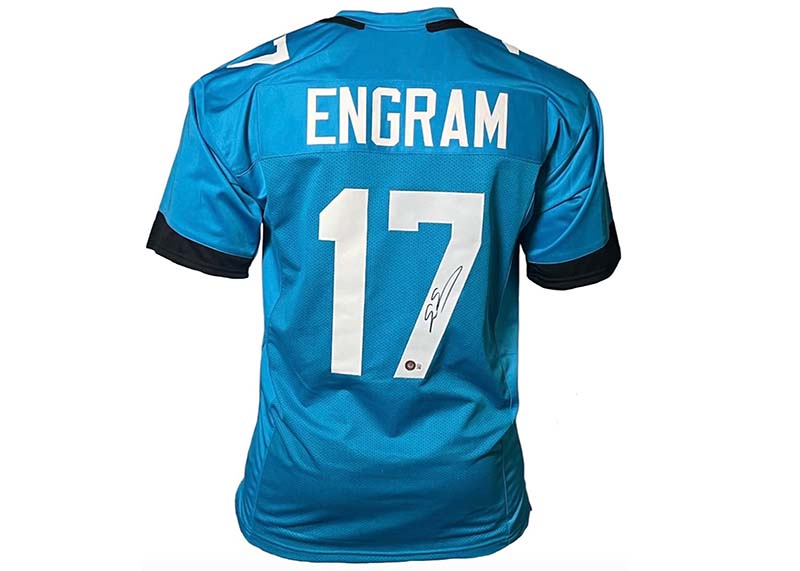 Evan Engram Signed Jacksonville Teal Football Jersey Beckett