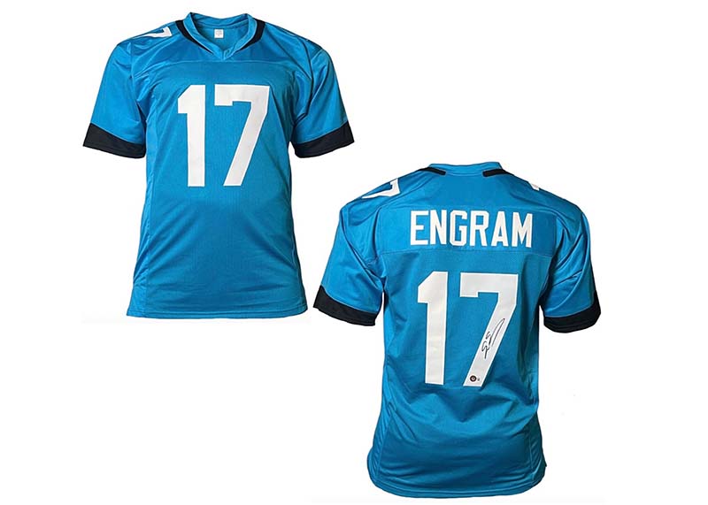 Evan Engram Signed Jacksonville Teal Football Jersey Beckett
