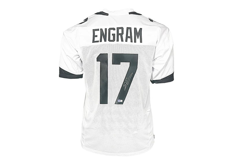 Evan Engram Signed Jacksonville White Football Jersey Beckett