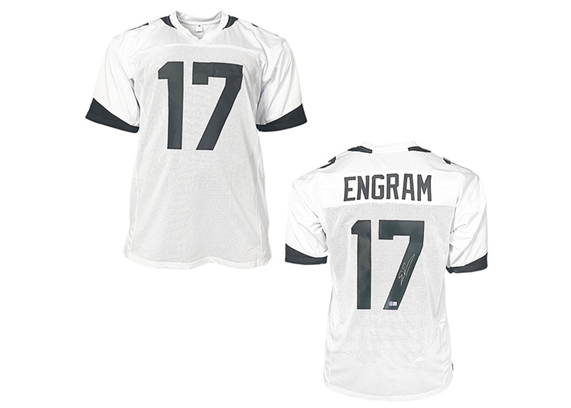 Evan Engram Signed Jacksonville White Football Jersey Beckett