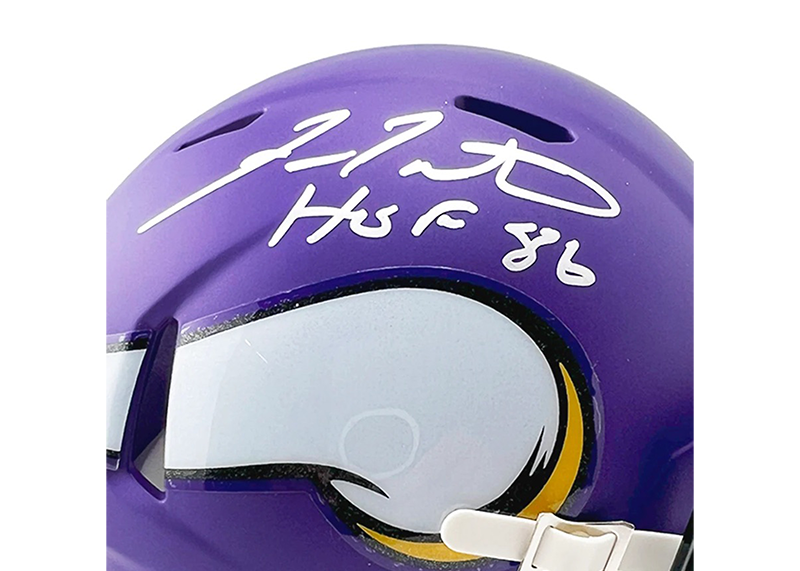 Fran Tarkenton Signed HOF 86 Insc Minnesota Vikings Speed Mini Football Helmet Beckett