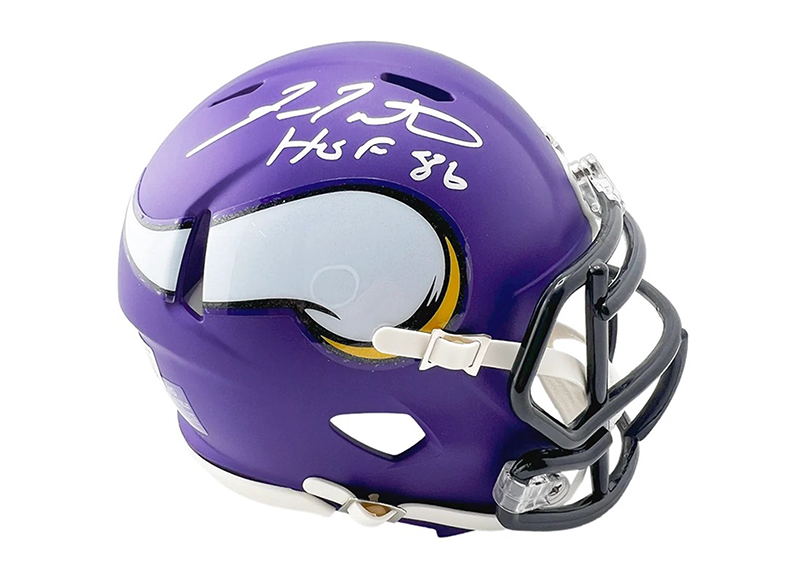 Fran Tarkenton Signed HOF 86 Insc Minnesota Vikings Speed Mini Football Helmet Beckett