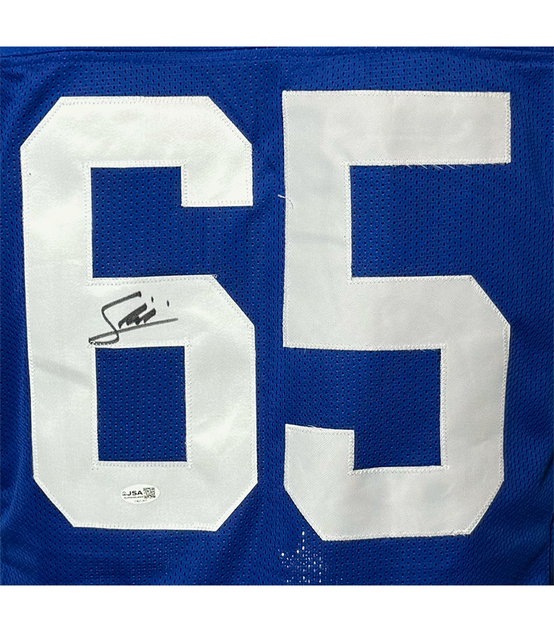 Francis Mauigoa Signed New York Blue Football Jersey JSA