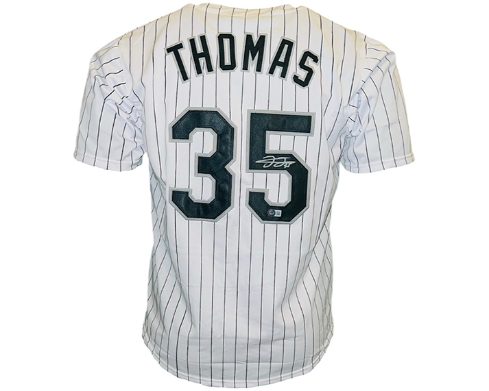 Frank Thomas Signed Chicago White Pinstripe Baseball Jersey Beckett