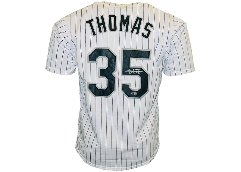 Frank Thomas Signed Chicago White Pinstripe Baseball Jersey Beckett