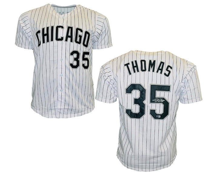 Frank Thomas Signed Chicago White Pinstripe Baseball Jersey Beckett