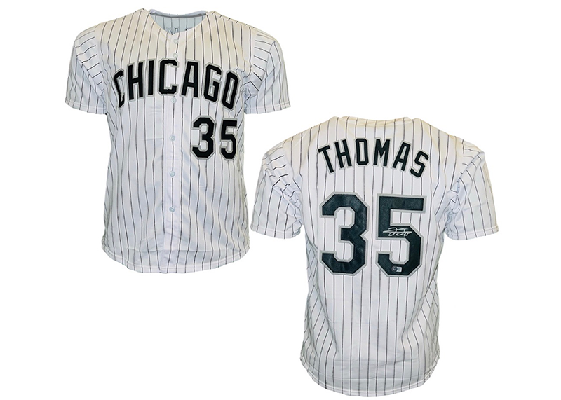 Frank Thomas Signed Chicago White Pinstripe Baseball Jersey Beckett