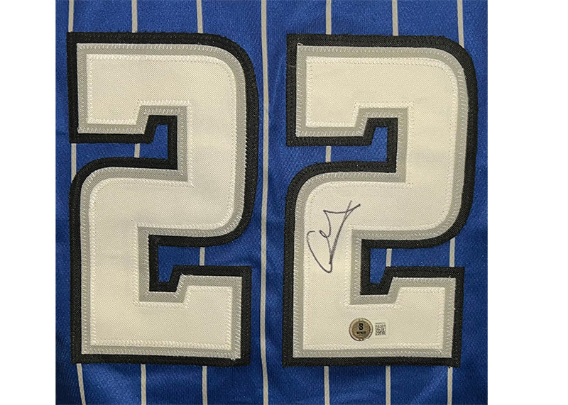 Franz Wagner Signed Orlando Blue Pinstripe Custom Jersey Beckett