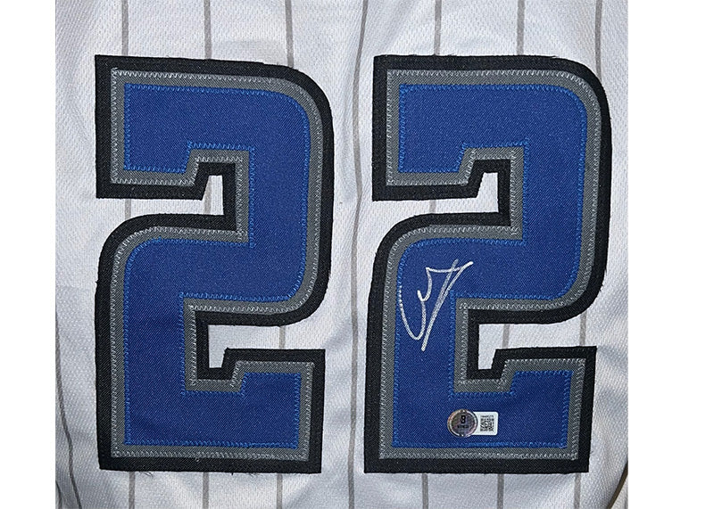 Franz Wagner Signed Orlando White Pinstripe Custom Jersey Beckett