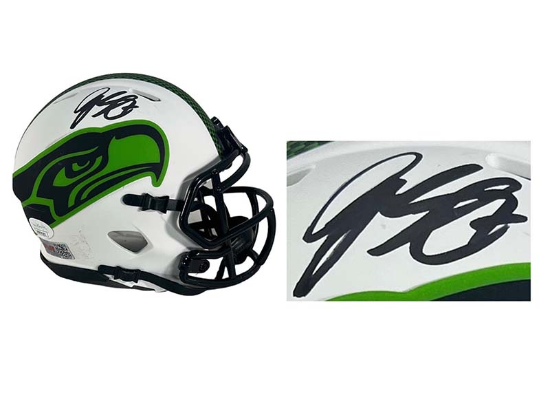 Geno Smith Signed Seattle Seahawks Lunar Mini Helmet JSA