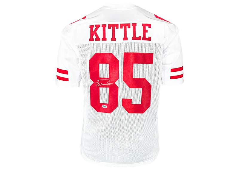 George Kittle Signed  San Francisco White Football Jersey (Beckett)