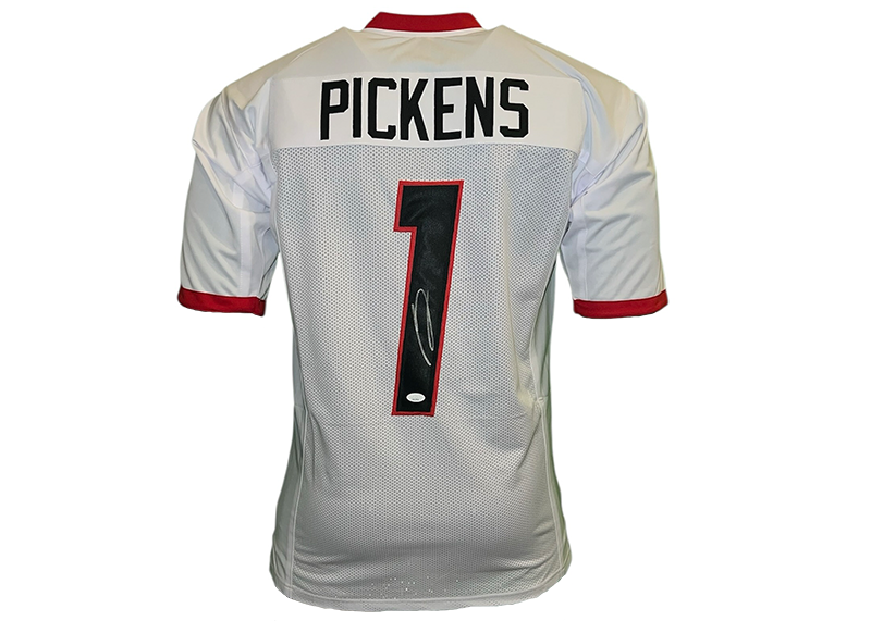 George Pickens Signed Georgia White Football Jersey JSA