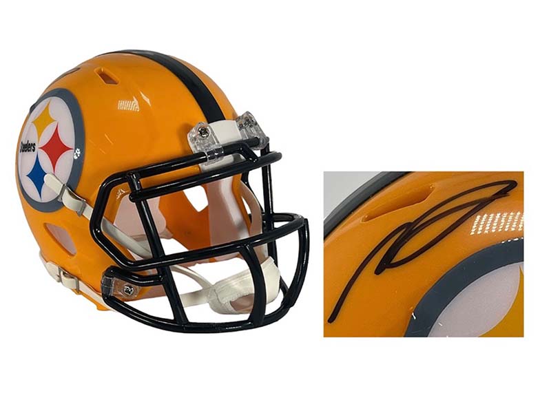 George Pickens Signed Pittsburgh Steelers Throwback Speed Mini Helmet JSA